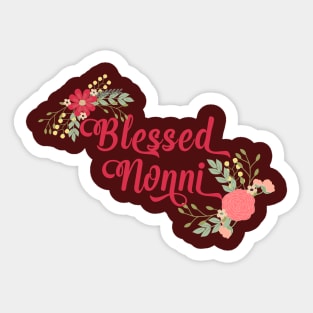 Blessed Nonni Floral Christian Grandma Gift Sticker